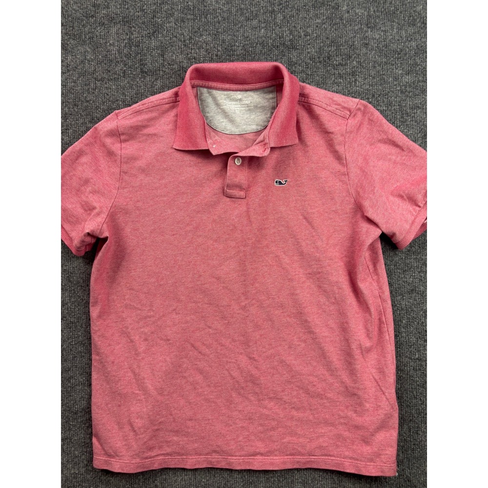 Vineyard Vines Edgartown Polo Kids XL Pink Short Sleeve Whale Logo Shirt